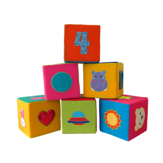 Cubos de texturas grande en espuma x 6 piezas para bebés