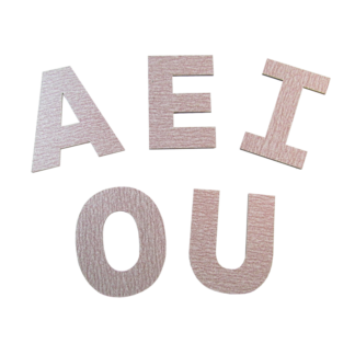 Vocales Mayúsculas Textura en Lija