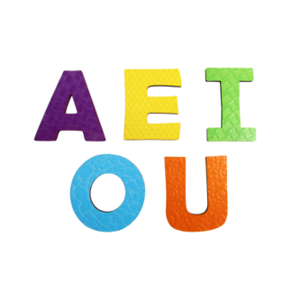 Vocales Mayúsculas Textura Alto Relieve