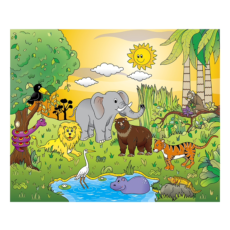 FUNSHOWCASE Figura De Juguete De Animales Africanos De La Selva Chimpancés Y Gorila, Figura De Plástico Realista, Juego De 10 Piezas