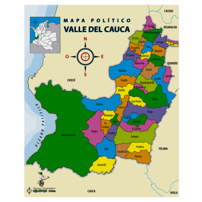 Rompecabezas "Mapa Político de Valle del Cauca".