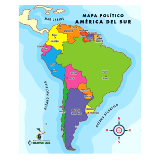 Rompecabezas "Mapa politico America del Sur".