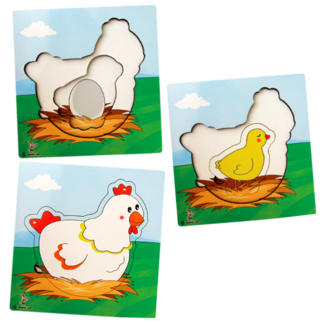 Rompecabezas en capas "La Gallina".