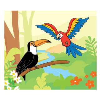 Rompecabezas con asa "La Guacamaya y el tucan"