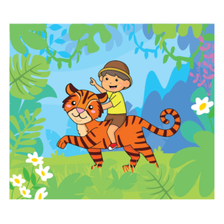 Rompecabezas con asa "El explorador y el tigre"