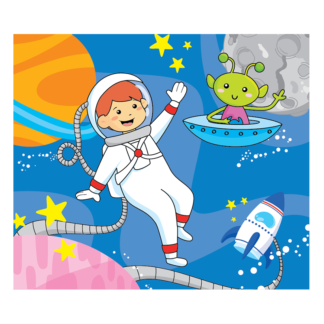 Rompecabezas con asa "El astronauta y el ovni"